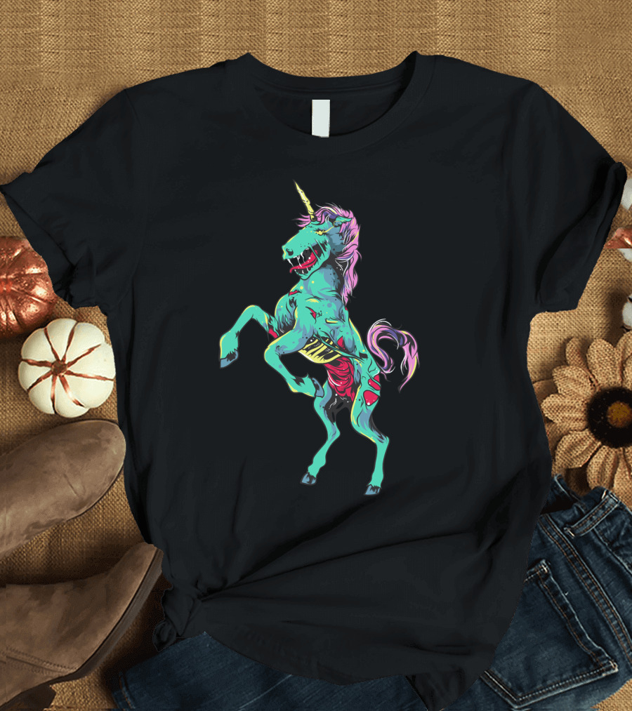 Zombiecorn Scary Zombie Unicorn Halloween Monster T-Shirt