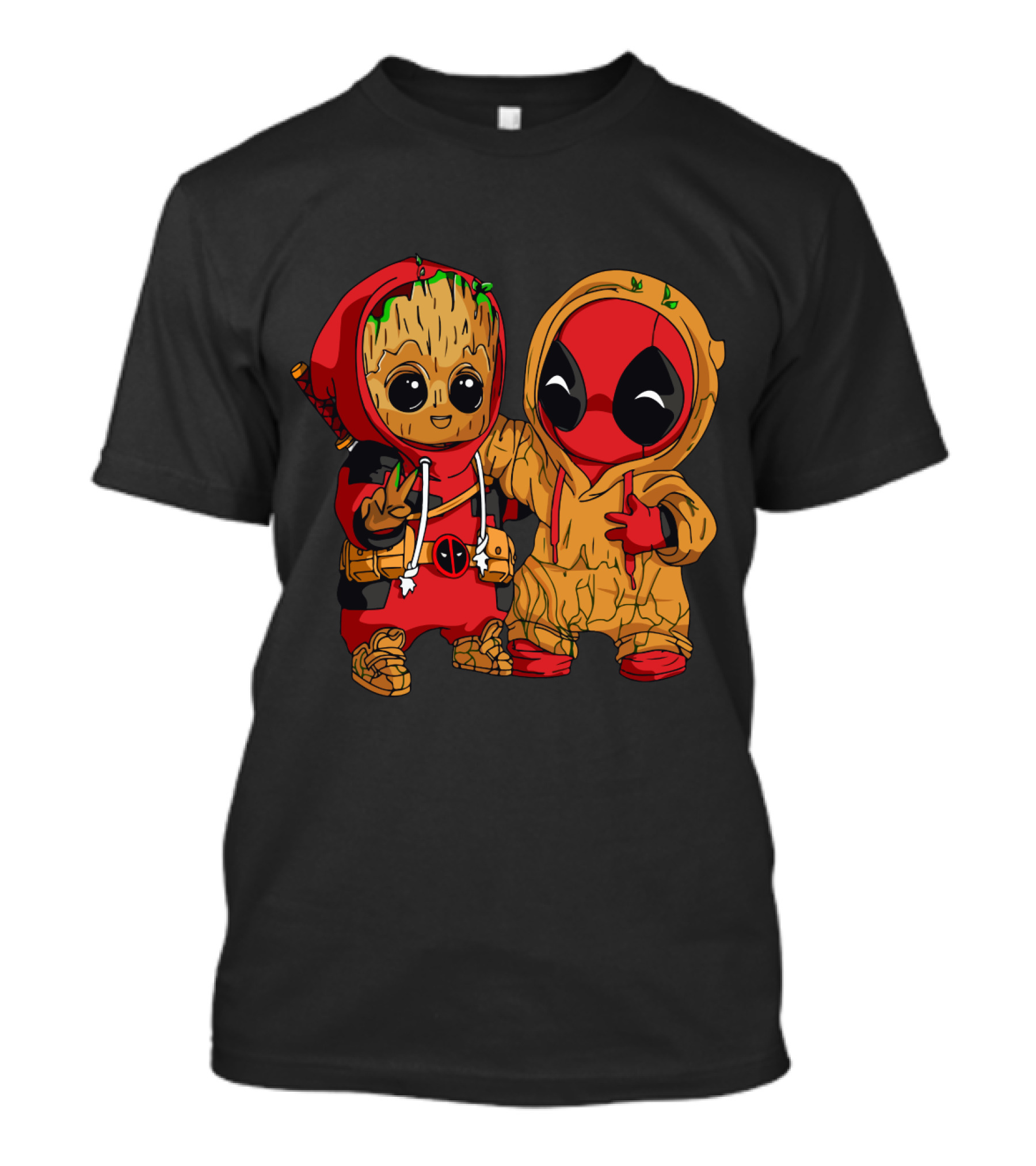 Deadpool Baby Groot Cosplay Crossover Duo T-Shirt