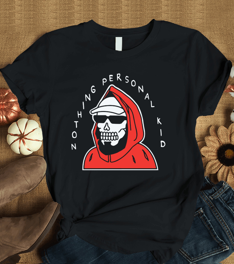 Pewdiepie Nothing Personal Kid Skeleton in Red T-Shirt