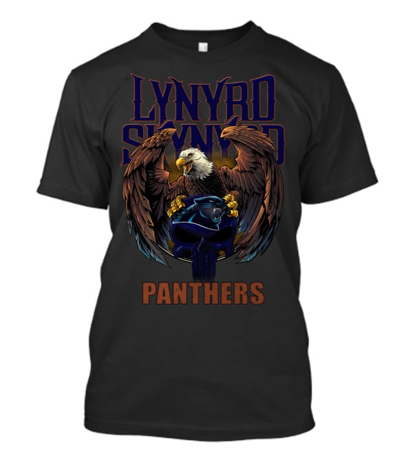 Lynyrd Skynyrd Panthers Eagle And Carolina Panthers Helmet T-Shirt