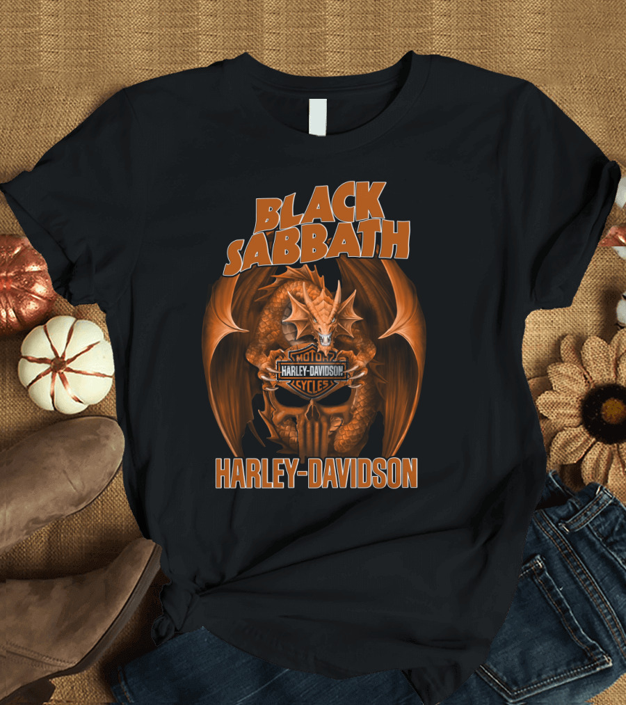 Black Sabbath Harley Davidson Moto Cycles Dragon T-Shirt