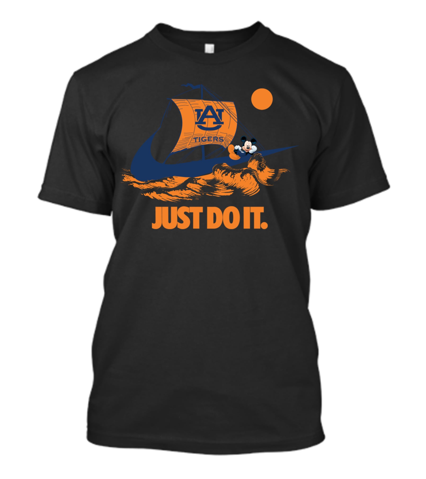 Auburn Tigers Nike Just Do It Sailboat With Mickey Mouse T-Shirt