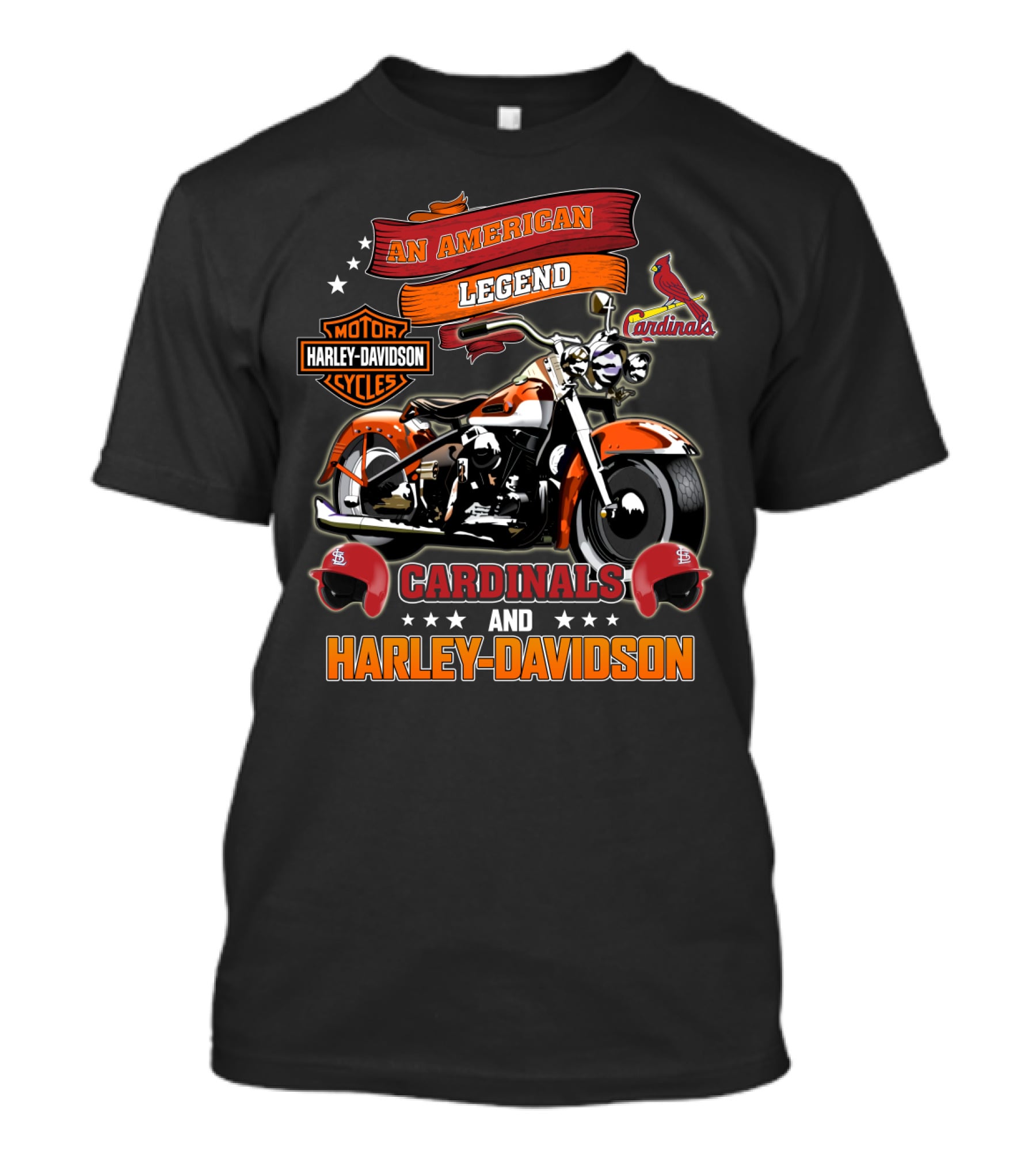 An American Legend Cardinals And Harley Davidson T-Shirt