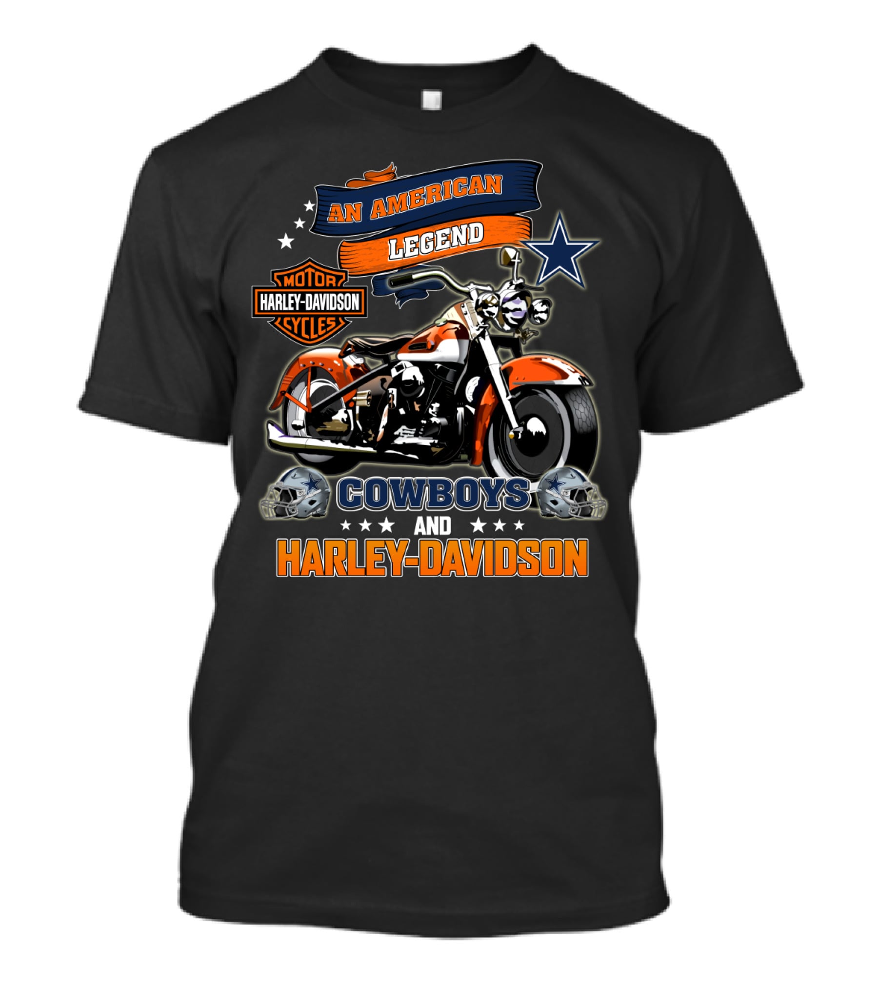 An American Legend Cowboys And Harley Davidson Motorcycles T-Shirt