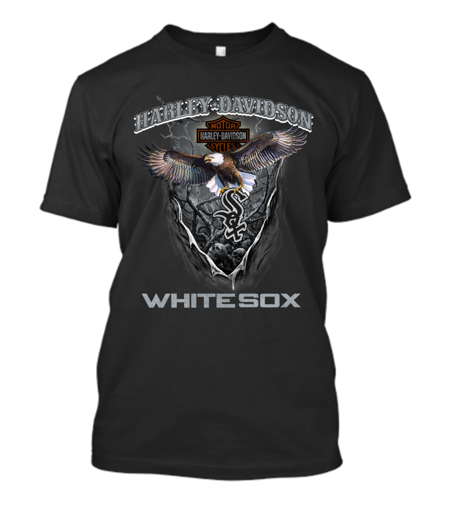 Harley Davidson Motor Cycles Eagle Chicago White Sox T-Shirt