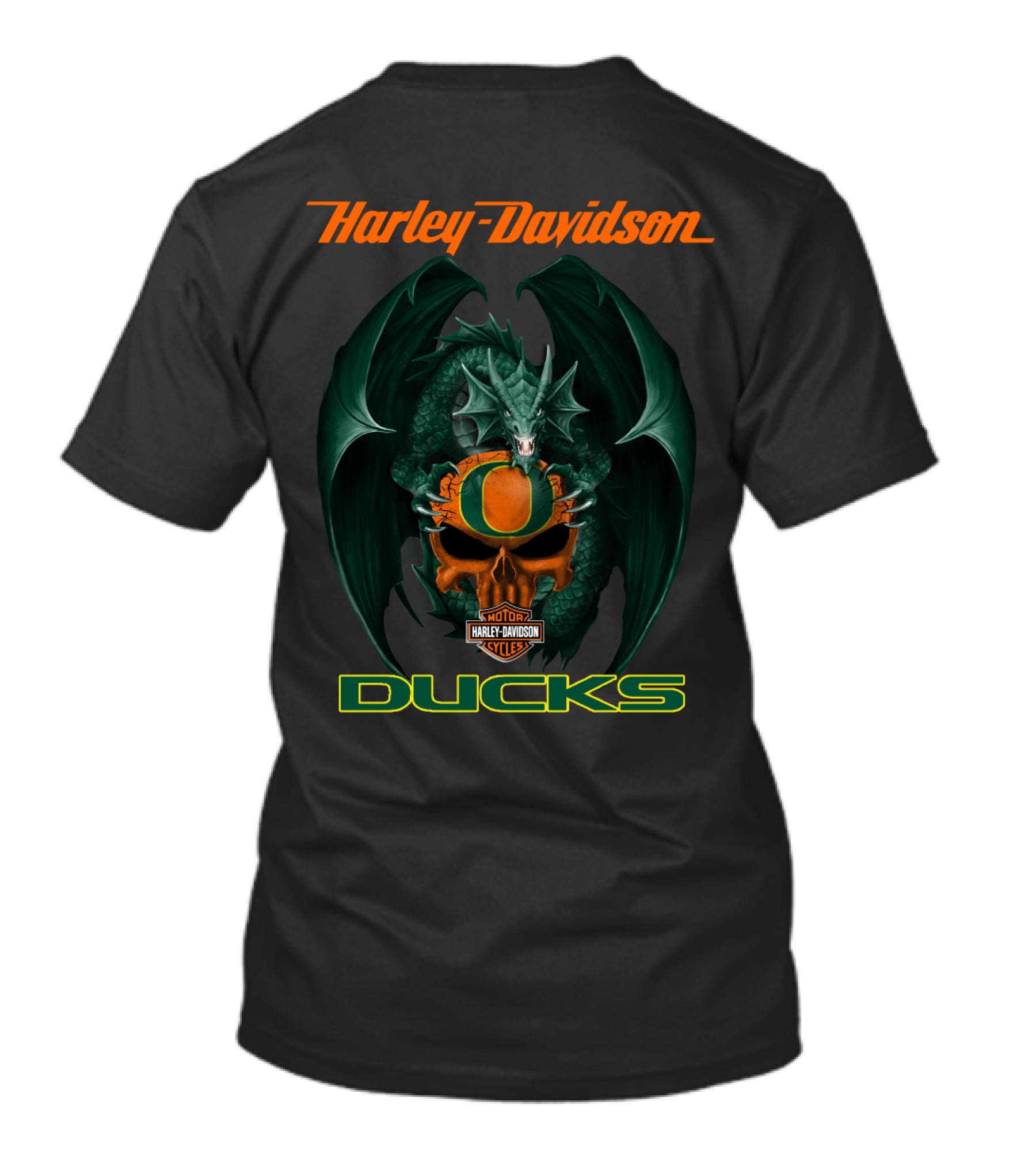 Harley Davidson Oregon Ducks Dragon Motorcycles T-Shirt