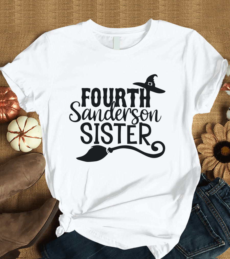 Fourth Sanderson Sister Witch Hat Broomstick T-Shirt