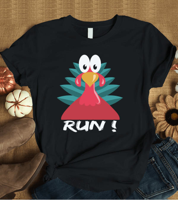 T-Shirt: Turkey Run Funny Running Run T-Shirt Turkey Run Funny Running Run T-Shirt