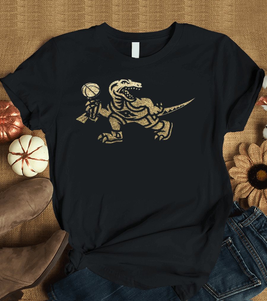 Golden Touch Raptor Dinosaur Basketball Trophy T-Shirt