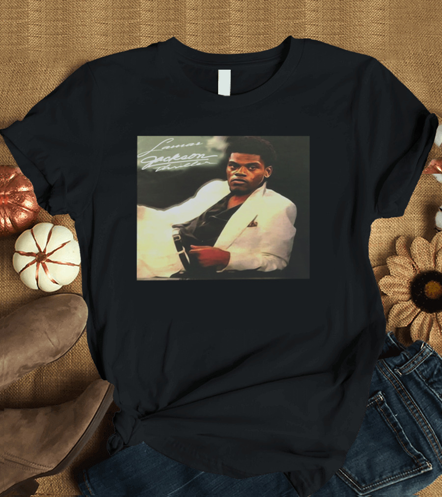 Lamar Jackson Thriller Album Cover Homage T-Shirt