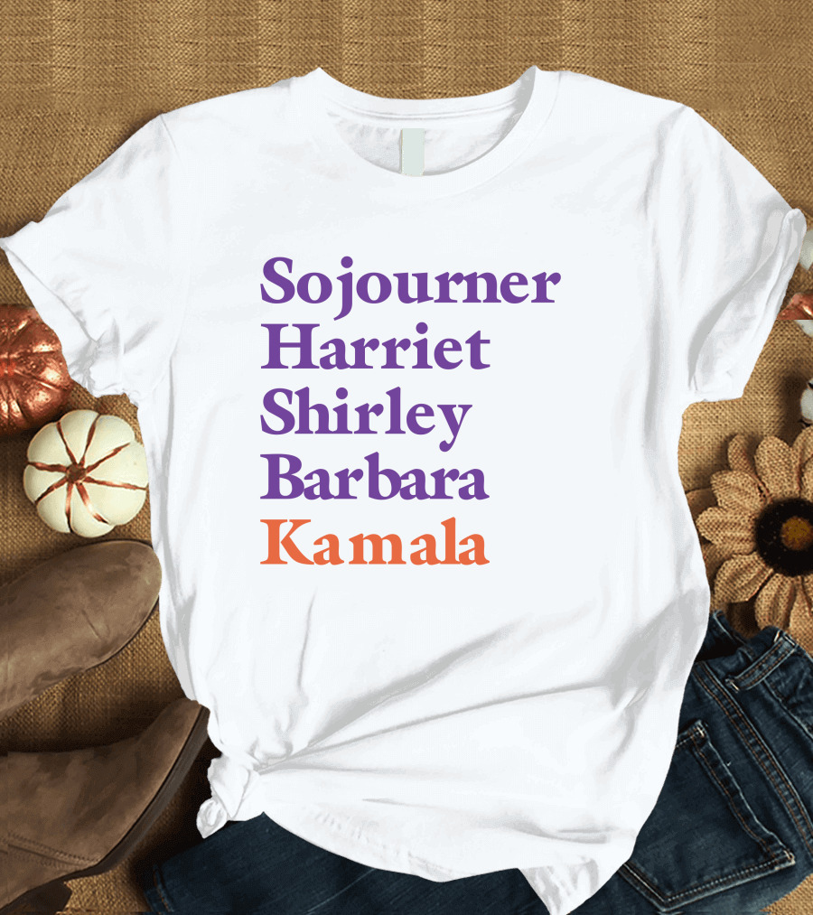 Sojourner Harriet Shirley Barbara Kamala Icons of Progress T-Shirt