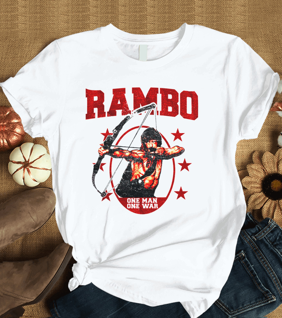 Rambo One Man One War Sylvester Stallone Bow Six Stars T-Shirt
