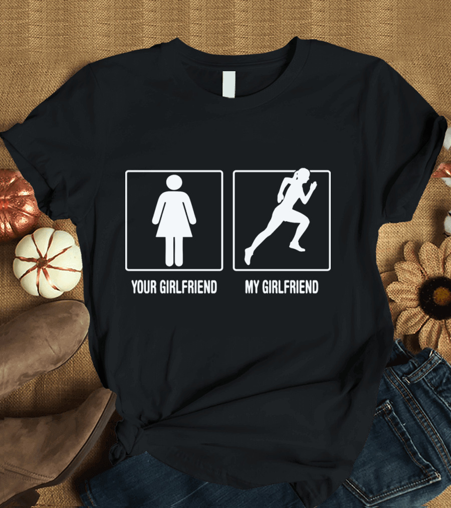 Your Girlfriend My Girlfriend Running Silhouette Contrast T-Shirt