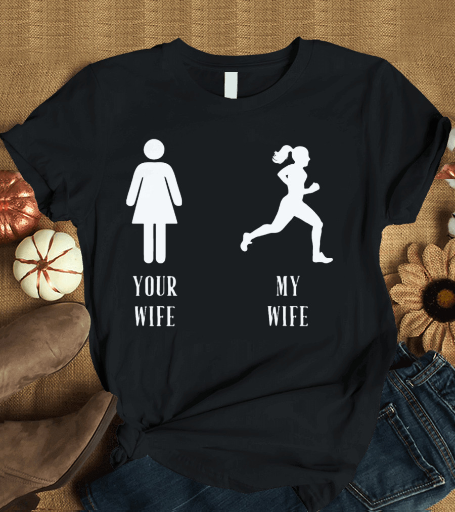 Your Wife My Wife Running Iconic Symbol Contrast T-Shirt