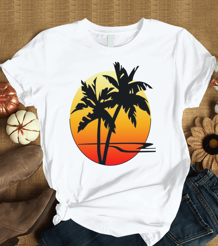 Palm Trees Sunset Summer Holiday Vibes T-Shirt