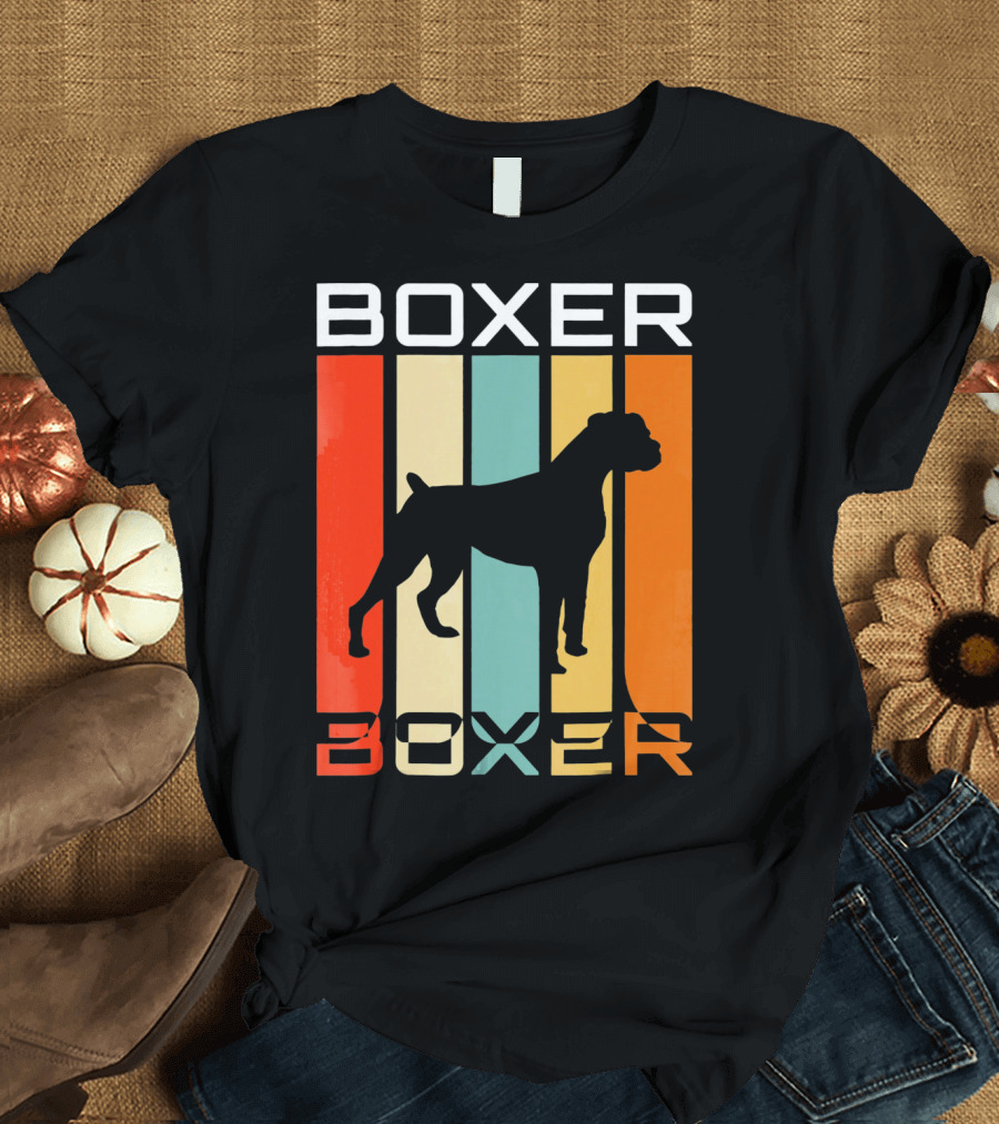 Boxer Dog Retro 70s Vintage Boxer T-Shirt