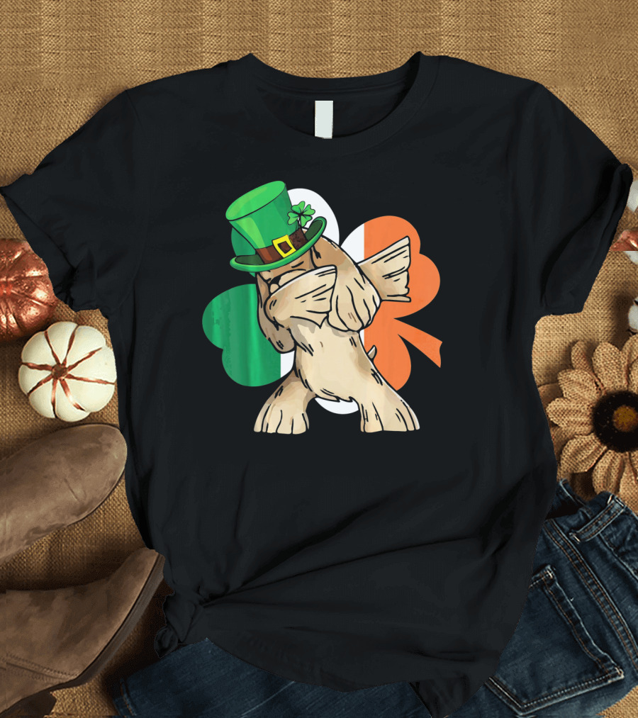 Dabbing Cocker Spaniel Irish Flag Shamrock St. Patrick's Day T-Shirt