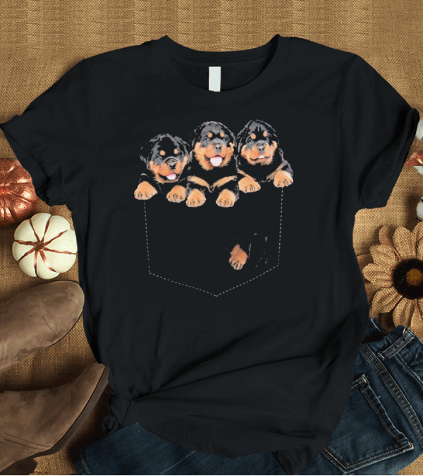 T-Shirt: Rottweiler Puppies Trio in Your Pocket T-Shirt Rottweiler Puppies Trio in Your Pocket T-Shirt