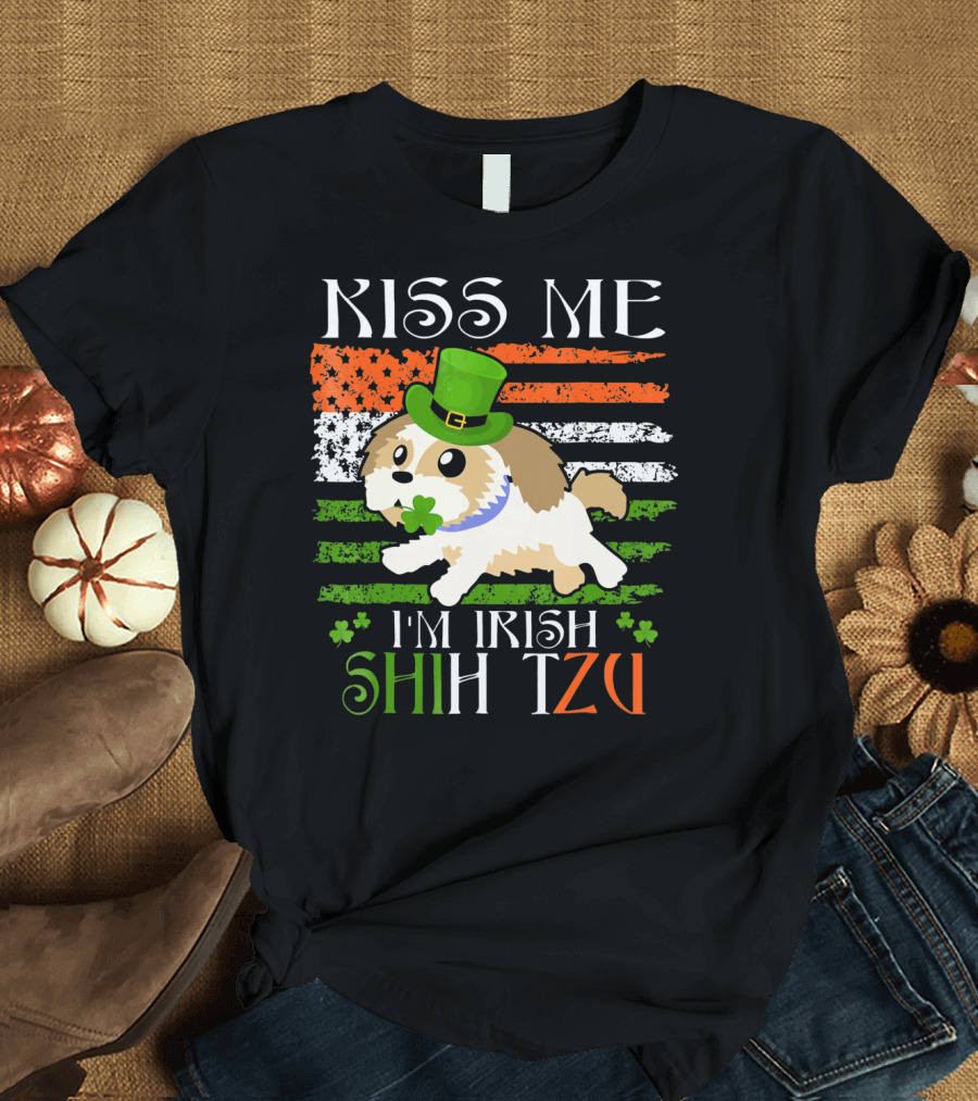 Kiss Me I'm Irish Shih Tzu St Patrick's Day T-Shirt