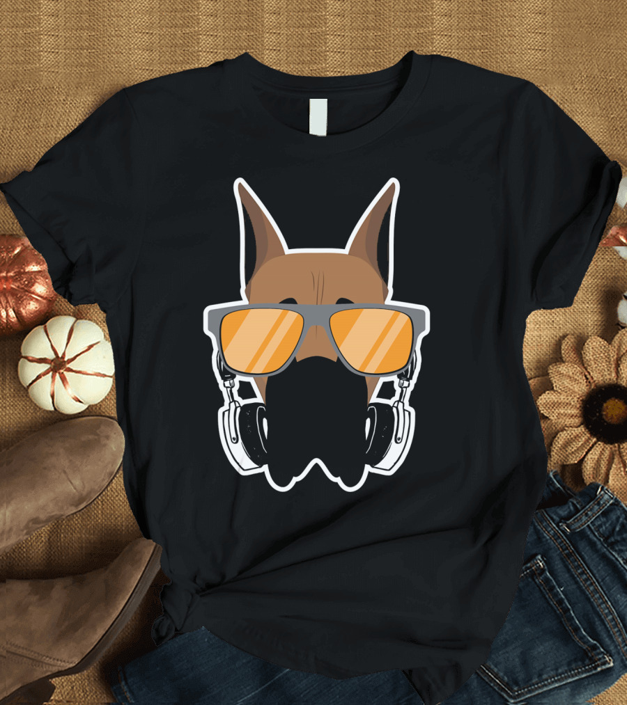 DJ Great Dane with Headphones and Sunglasses T-Shirt