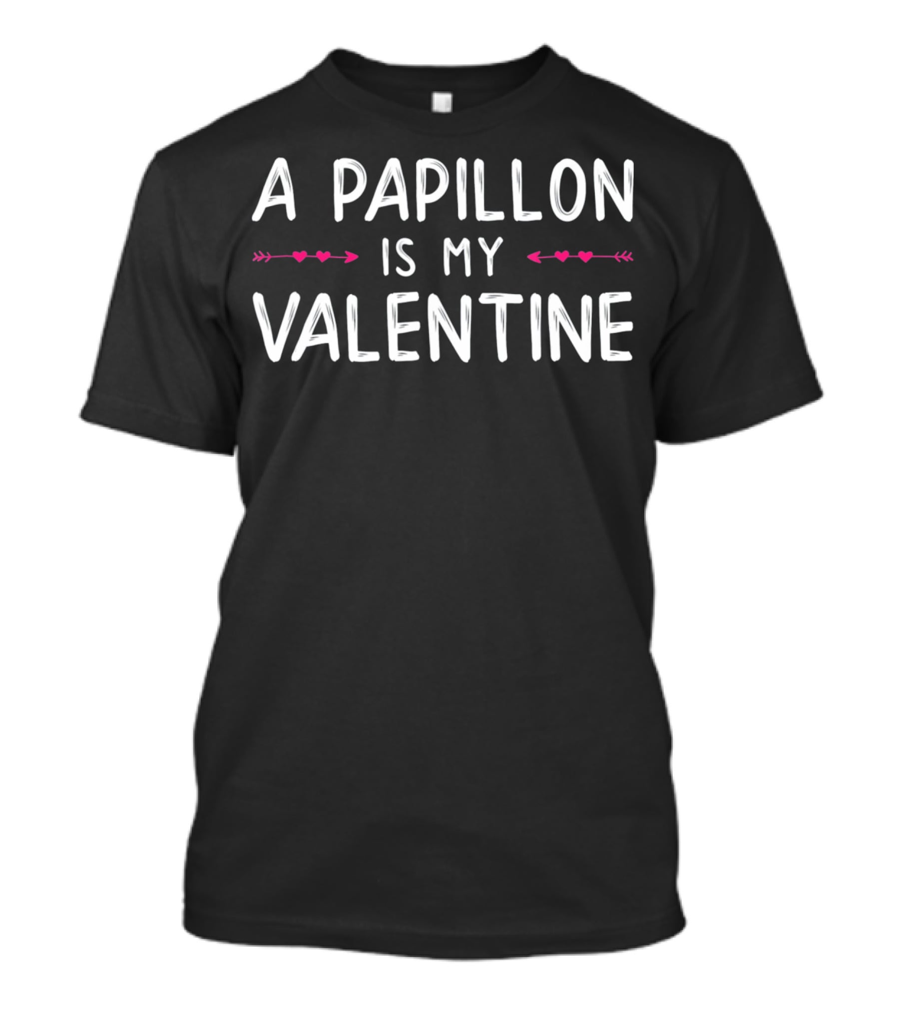 A Papillon Is My Valentine Cute Love Dog With Hearts T-Shirt