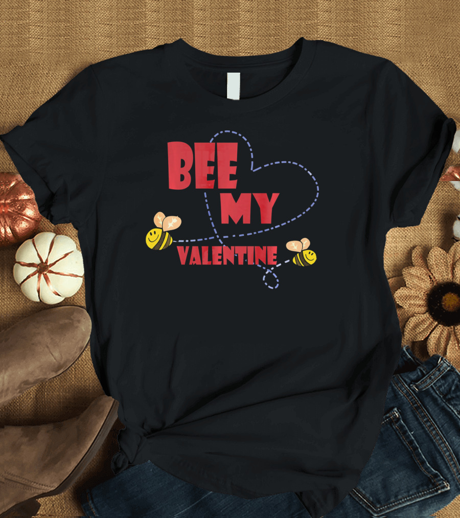 Bee My Valentine Beekeeper Cou with Heart and Bees T-Shirt