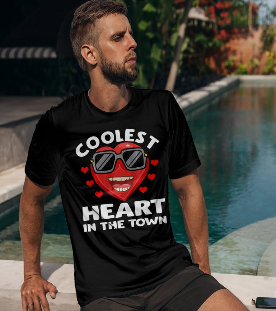 Coolest Heart In The Town Valentine's Boys T-Shirt