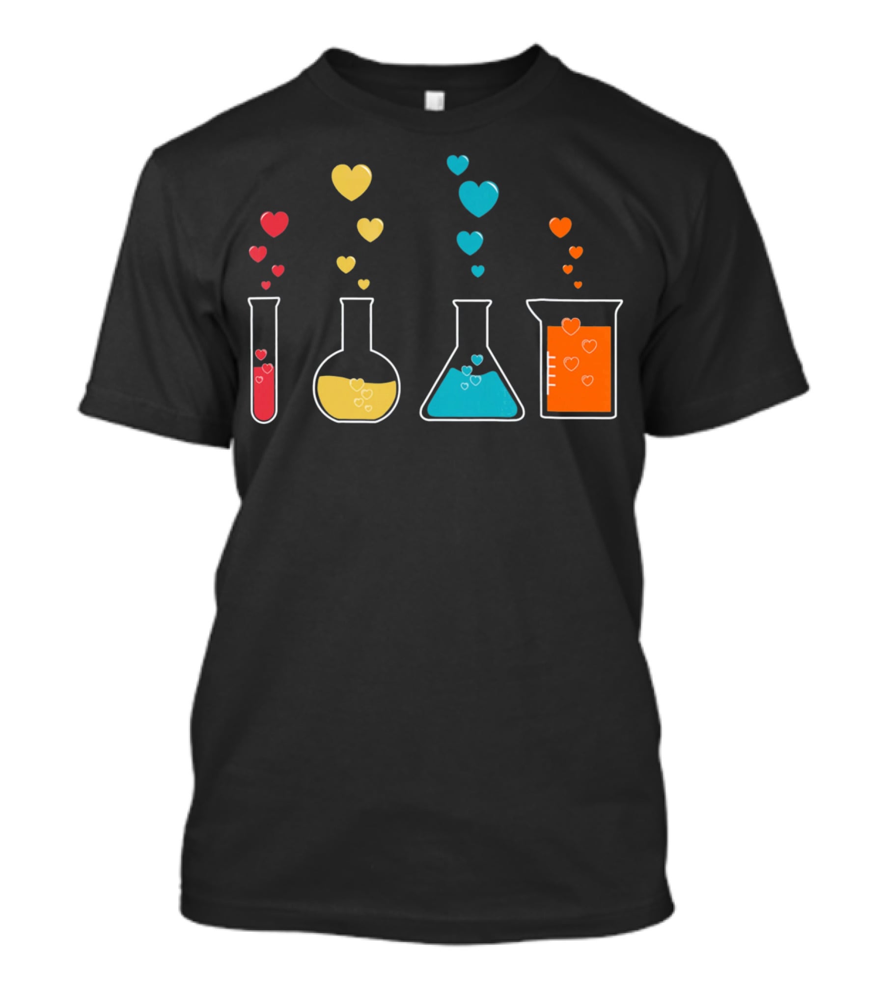 Chemistry Beaker Hearts Science Valentines T-Shirt