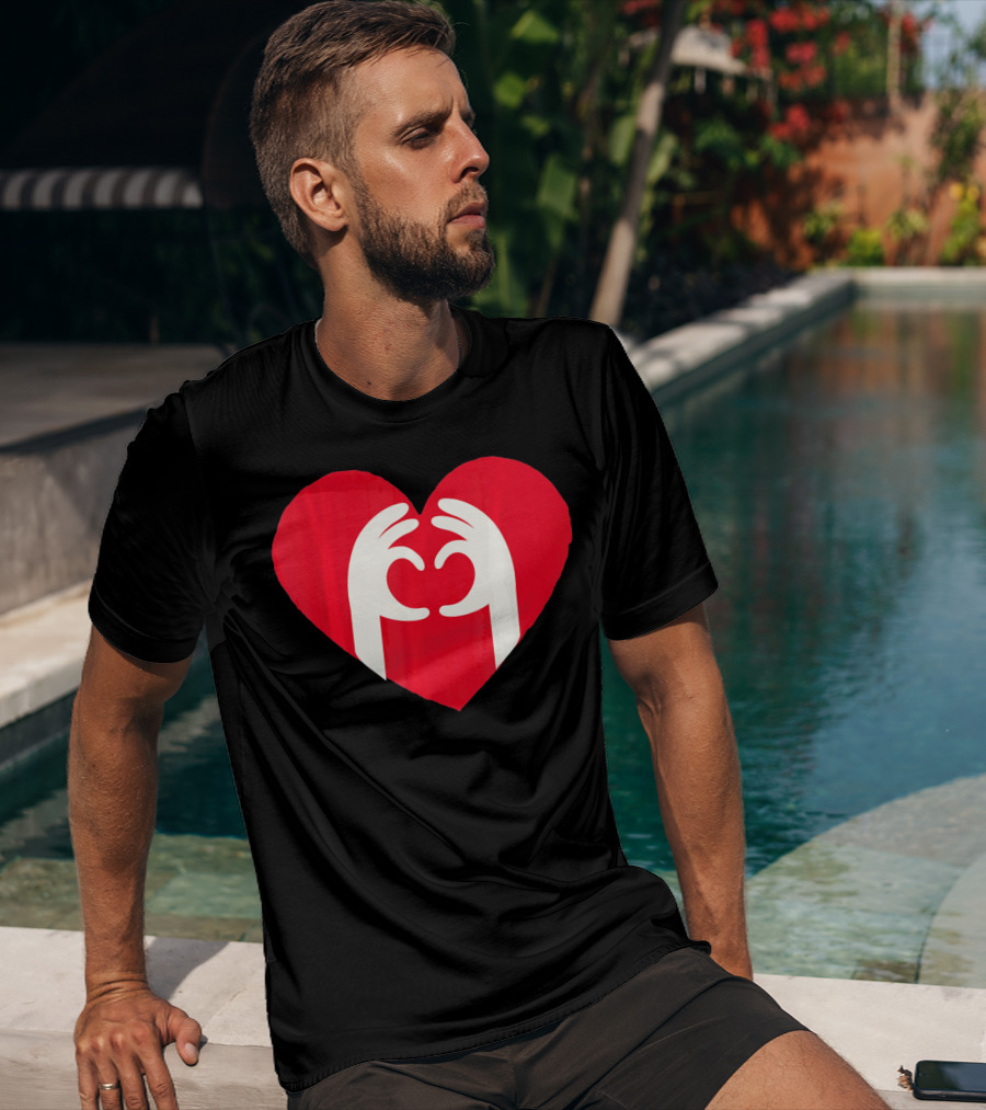 Valentines Day Cute Finger Heart Shape T-Shirt