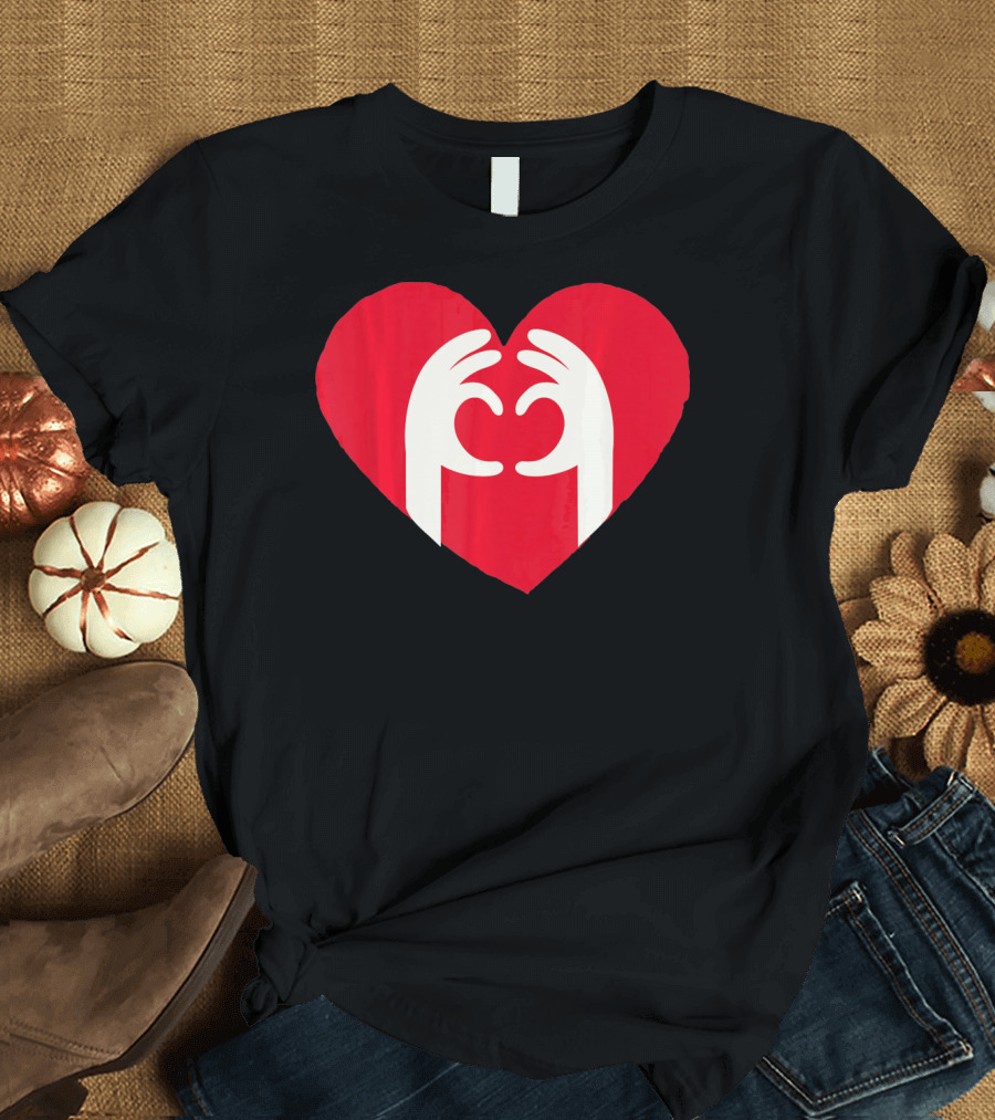 Valentines Day Cute Finger Heart Shape T-Shirt