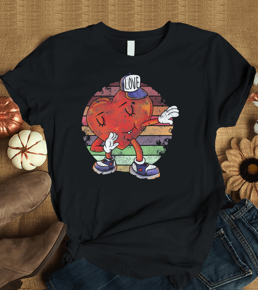Love Dabbing Heart Valentines Day T-Shirt