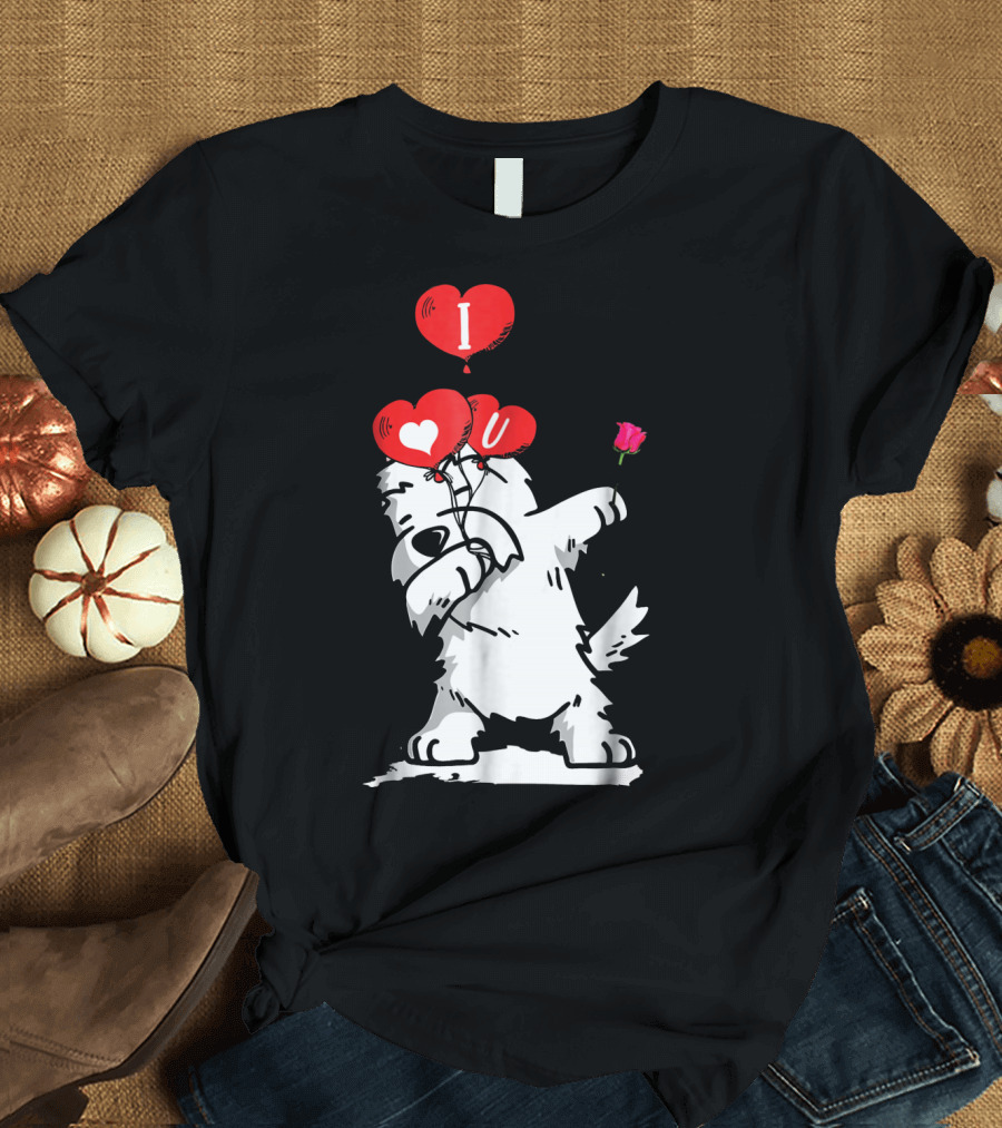 I Love U Dabbing Westie Valentine's Day T-Shirt