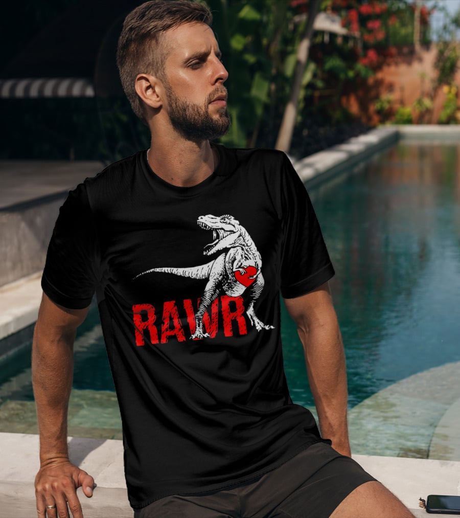 RAWR Dinosaur Valentine Heart T-Shirt