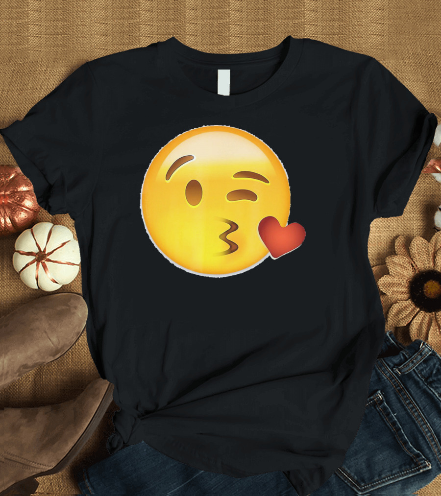 EmojiTees Blow Kiss Emoji Valentine T-Shirt
