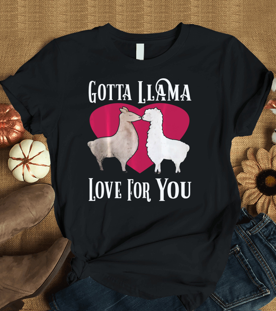 Gotta Llama Love For You Valentine Heart Llamas T-Shirt