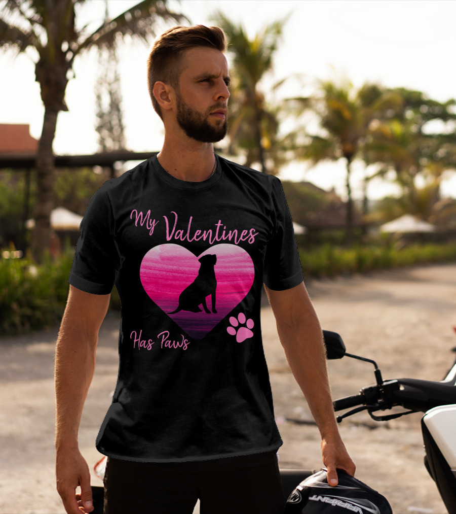 My Valentines Has Paws Labrador Retriever Dog Valentine's Day T-Shirt