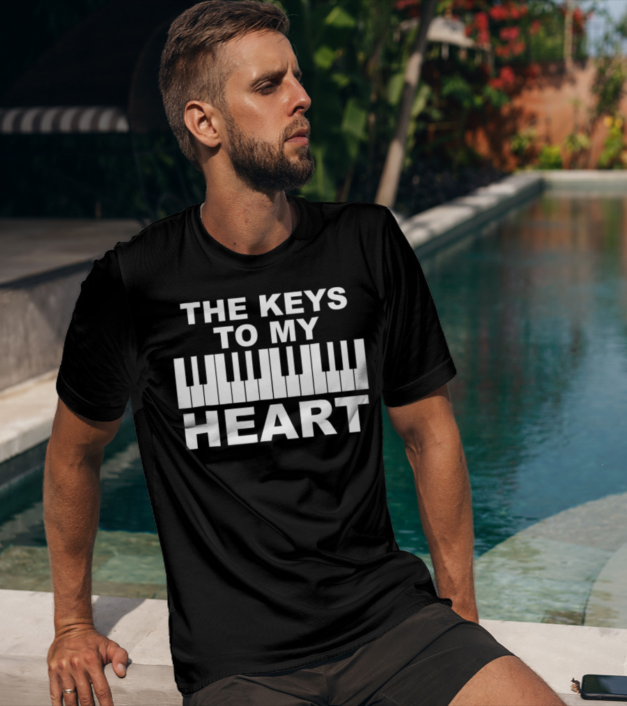 The Keys To My Heart Piano Funny Valentines Day T-Shirt