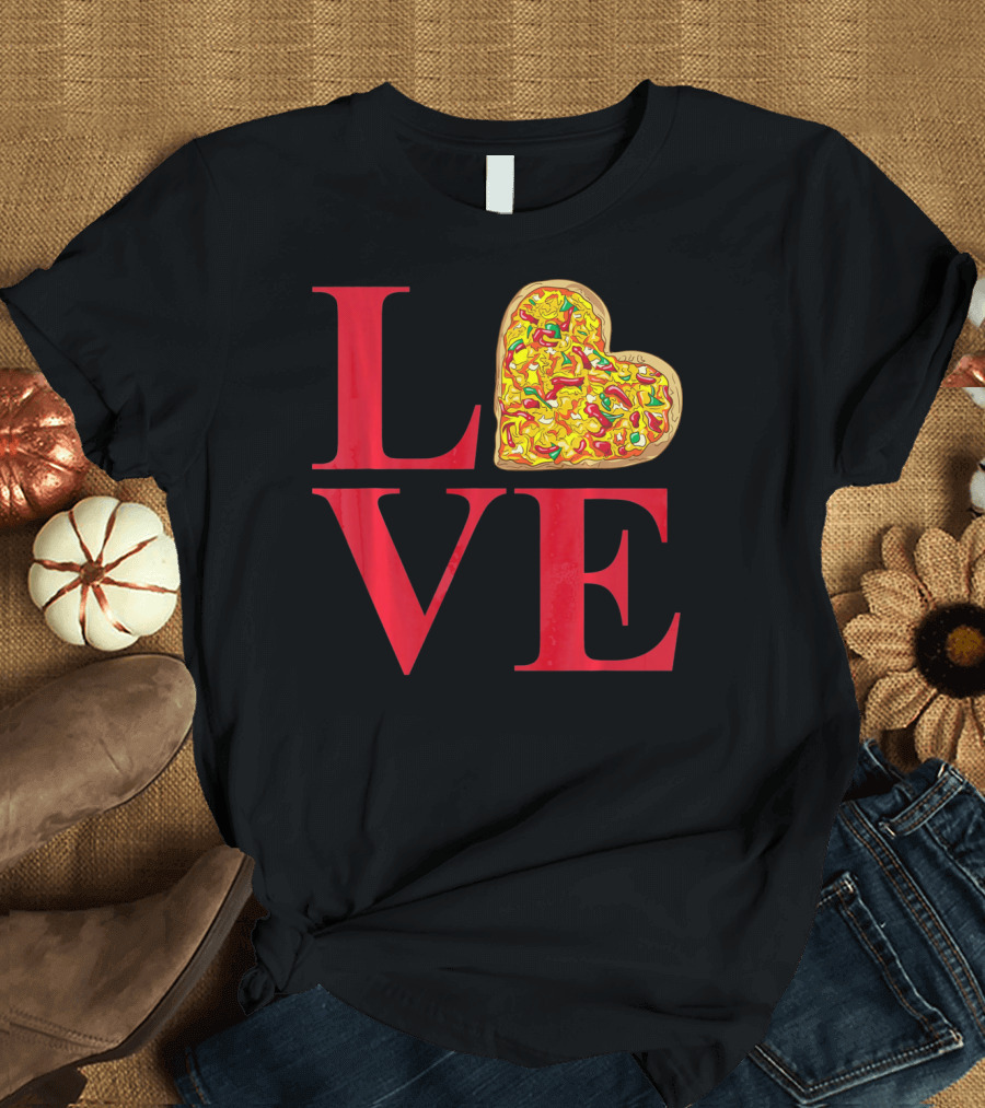 Love Pizza Heart Valentines Day Pizza Lover T-Shirt
