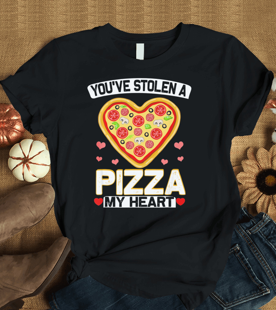 You've Stolen a Pizza My Heart Valentine's Day Hearts T-Shirt