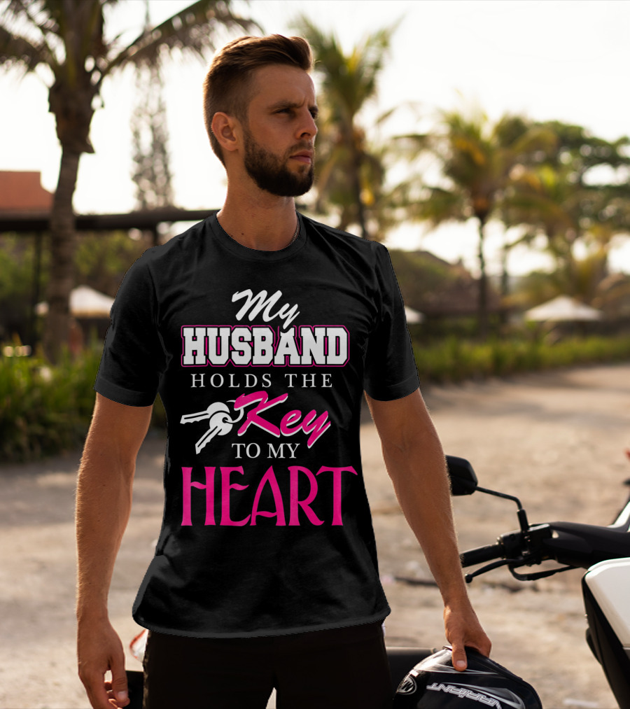 My Husband Holds The Key To My Heart Valentine's Day T-Shirt