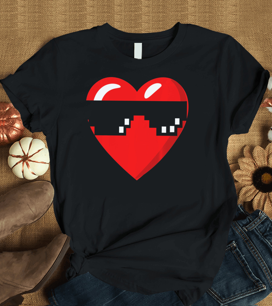 Thug Heart with Sunglasses Funny Meme Style Men Women Youth T-Shirt