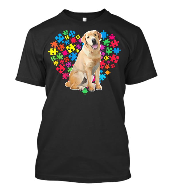 Labrador Dog Heart Puzzle Valentine T-Shirt