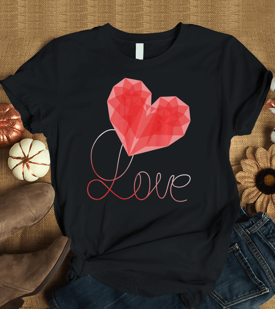 Love Heart Valentin Geometric T-Shirt