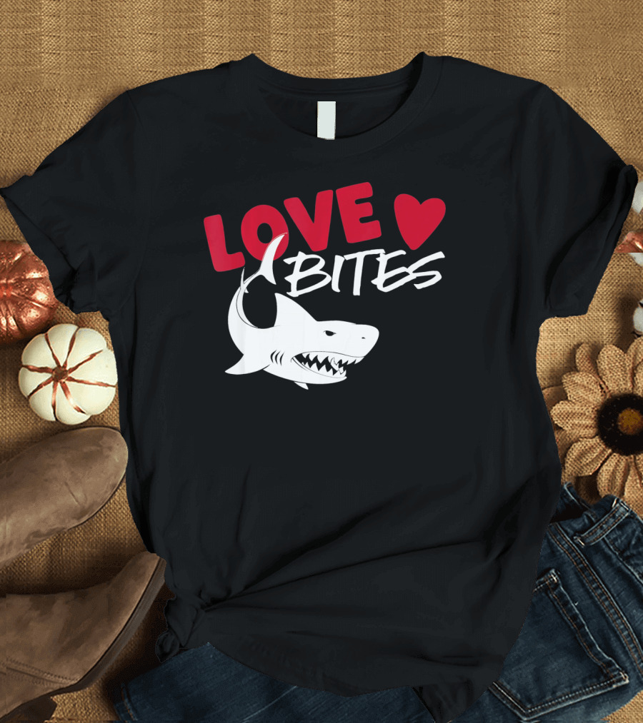 Valentines Day Shark Love Bites T-Shirt