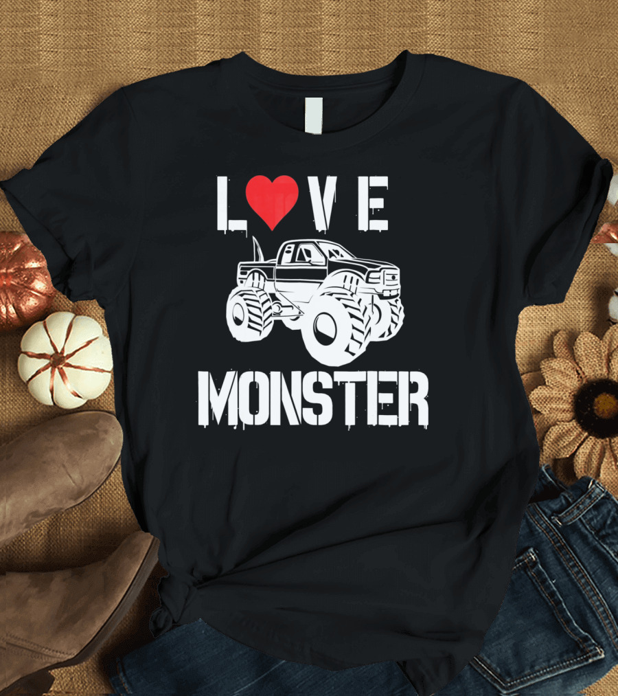 LOVE Monster Truck Valentine T-Shirt