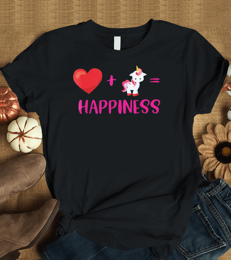 Heart Plus Unicorn Equals Happiness T-Shirt