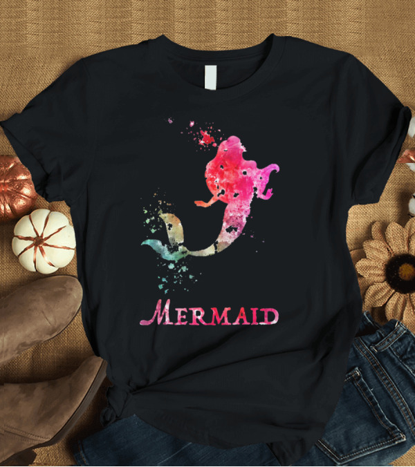 T-Shirt: MERMAID VALENTINES DAY PINK RAINBOW SPLASH T-Shirt MERMAID VALENTINES DAY PINK RAINBOW SPLASH T-Shirt