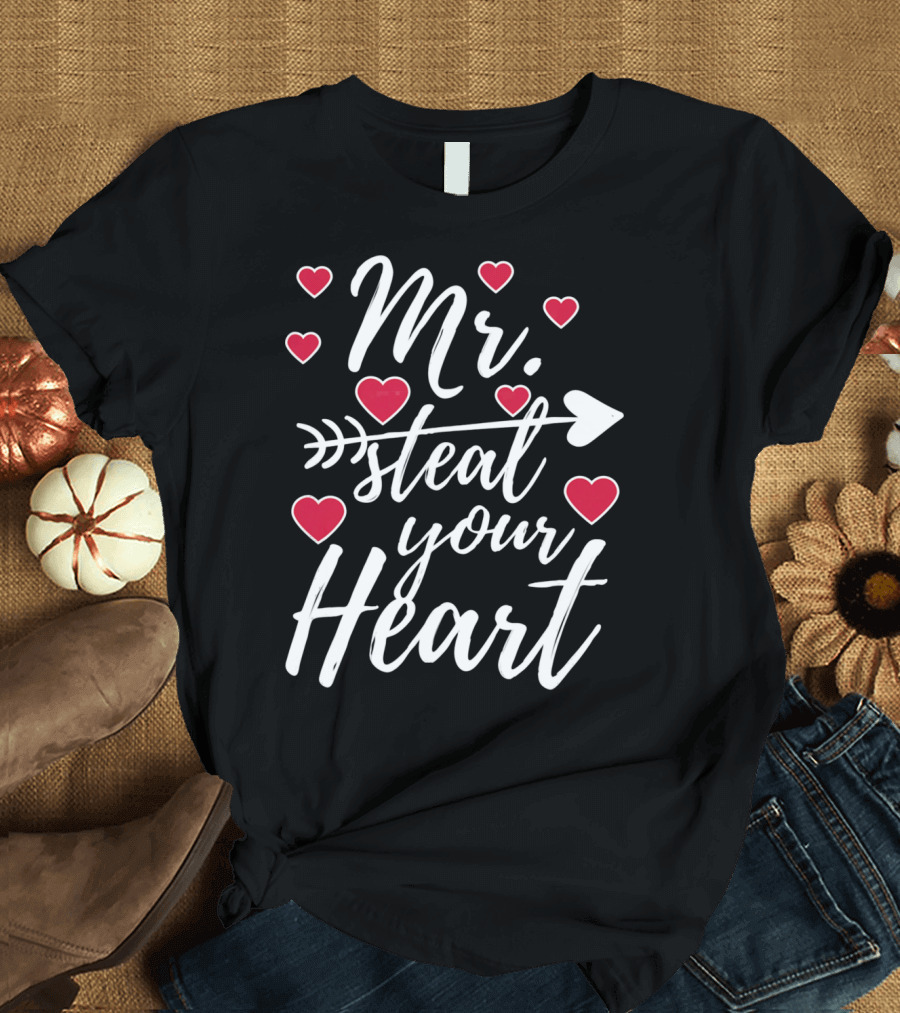 Mr. Steal Your Heart Valentine's Day Arrow and Hearts T-Shirt