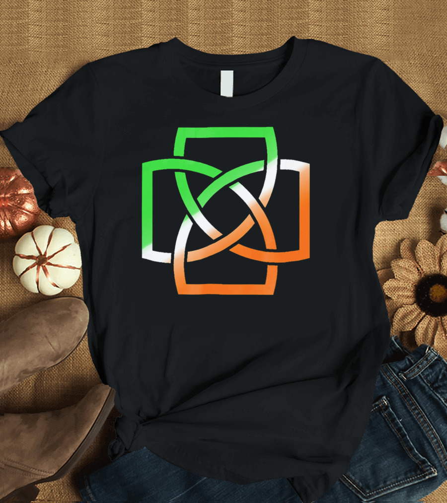 Irish Celtic Knot with Tricolor Flag Elements T-Shirt