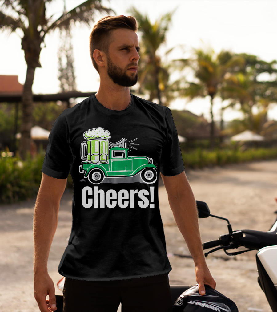 Cheers Vintage Truck With Green Beer T-Shirt